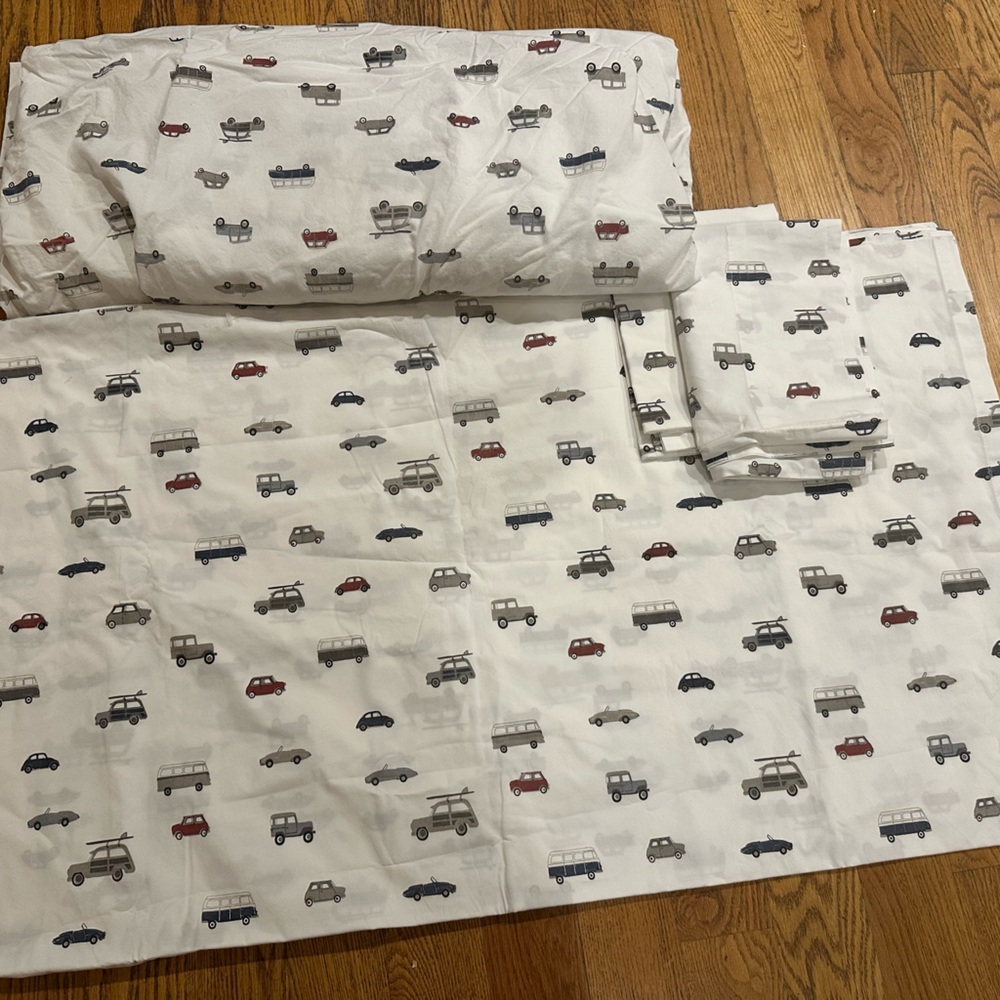 Restoration Hardware Sheet Set ROAD TRIP Full Double Percale Baby and Child - Picture 2 of 5